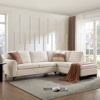 Home Detail Rose Right-Hand Corner Sofa in Beige | Size: 4 Person
