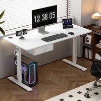 MCC Direct Electric Desk Height Adjustable Standing/Sitting Computer Desk 100cm in White