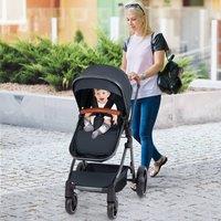 Costway Convertible Baby Stroller Folding Travel Pushchair w/ Footmuff in Dark Blue