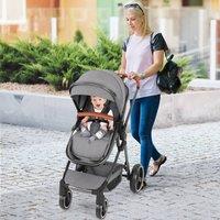 Costway Convertible Baby Stroller Folding Travel Pushchair with Footmuff in Grey