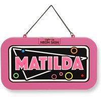 History & Heraldry Women's Light Up Neon Name Sign - Matilda in Pink