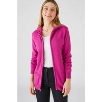 Damart Women's Zip front knit cardigan for comfortable everyday layering in Fuchsia | Size: 26-28
