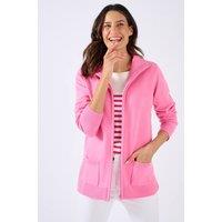 Damart Women's Zip front knit cardigan for comfortable everyday layering in Pink | Size: 18-20