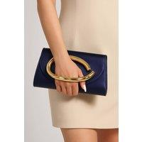 AJVANI Women's Evening Party Going Out Prom Handle Clutch Bag in Navy