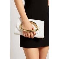 AJVANI Women's Evening Party Going Out Prom Handle Clutch Bag in White