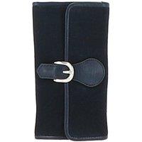Ashwood Leather Women's 10 Card Suede Leather Purse in Navy
