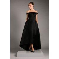 Coast Women's Bardot Fit & Flare Hi Low Hem Maxi Dress in Black | Size: 14