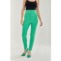 Liquorish Women's Green Skinny Trousers | Size: Large
