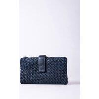Lakeland Leather Women's 'Wreay' Large Leather Tab Purse in Navy