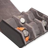 Kennett Men's 6 Piece Hexagon Watch Case Black PU Leather