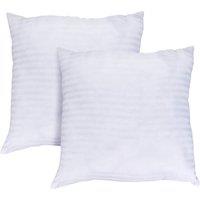 Living and Home 2Pcs Striped Universal Pillow Insert50 cm x 50 cm in White | Size: 50 cm x 50 cm