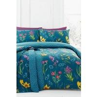 Dreams & Drapes 'Ingrid' Geo Print Foulard Duvet Cover Set in Teal | Size: Super King