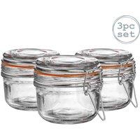 Argon Tableware Glass Storage Jars - 125ml/4.2oz - Set of 3 in Clear