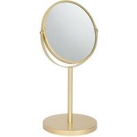 Harbour Housewares Metallic Pedestal Mirror - 18.5 x 34.5cm - Magnifying Makeup Mirror in Gold | Size: 18.5 x 34.5 cm