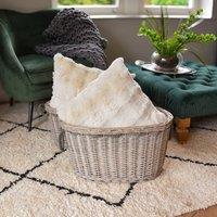 Madison & Mayfair Oval Log Basket in Light Grey