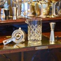 Madison & Mayfair 4 Piece Cocktail Set with Diamond Cut Glass Tumbler Jug in Metallic Silver