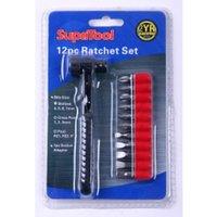 SupaTool Ratchet Screwdriver Set (Pack of 12) in Black