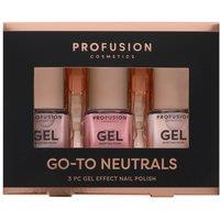 Profusion Cosmetics Go-To Neutrals - 3 PC Gel Effect Nail Polish Set in Beige