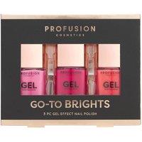 Profusion Cosmetics Go-To Brights - 3 PC Gel Effect Nail Polish Set in Pink