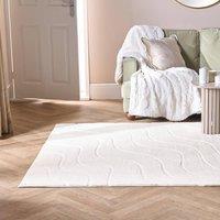 OHS Tufted Contour Rug Soft Floor Carpet Non Slip Area Mat in Ivory | Size: 160 cm x 230 cm