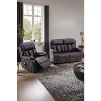 More4Homes Chester Manual Recliner Bonded Leather 1+2 Seater Sofa Set in Brown