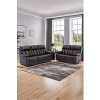 More4Homes Chester Manual Recliner Bonded Leather 2+3 Seater Sofa Set in Brown