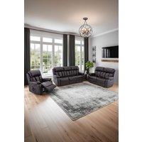 More4Homes Chester Manual Recliner Bonded Leather 1+2+3 Seater Sofa Set in Brown
