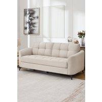 More4Homes Solna 3 Seater Scandi Style Fabric Living Room Sofa in Beige