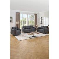 More4Homes Solna 1+2+3 Seater Scandi Style Fabric Living Room Sofa Set in Charcoal