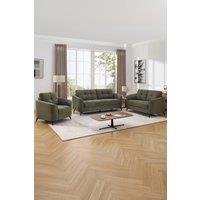 More4Homes Solna 1+2+3 Seater Scandi Style Fabric Living Room Sofa Set in Green