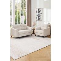 More4Homes Solna 1+2 Seater Scandi Style Fabric Living Room Sofa Set in Beige