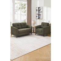 More4Homes Solna 1+2 Seater Scandi Style Fabric Living Room Sofa Set in Green
