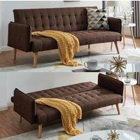 Bravich LTD Mario Sofa Bed Double Click Clack 3 Seater in Brown