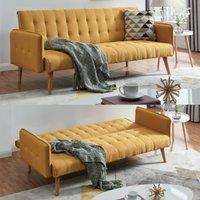 Bravich LTD Mario Sofa Bed Double Click Clack 3 Seater in Yellow