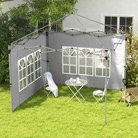 OUTSUNNY Gazebo Side Panels for 3x3(m) or 3x4m Pop Up Gazebo, 2 Pack in Grey
