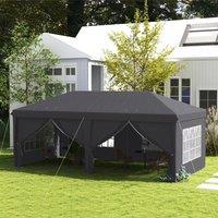 OUTSUNNY 3 x 6 m Pop Up Gazebo with Sides & Windows in Grey