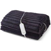 Morphy Richards EverCosy Large Luxury Striped Fleece Electric Heated Throw in Navy | Size: Double