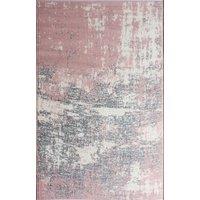Kukoon Blush Pink Grey Distressed Abstract Living Area Rug in Light Pink | Size: 190 cm x 280 cm