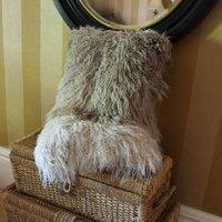 Madison & Mayfair Elegant Taupe Square Cushion - Fleece & Suede Comfort