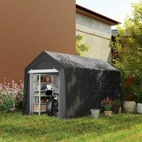 OUTSUNNY 2.1 x 3.6(m) Garden Storage Shed, Waterproof & Heavy Duty Portable Shed in Dark Grey