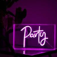 Madison & Mayfair Retro Pink Neon Sign Box Party