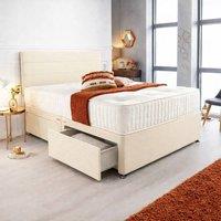 PARADISE BEDS LTD Orthopedic Divan Bed Set With Memory Foam Spring Mattress in Cream | Size: Single