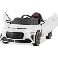 Costway 12V Electric Ride On Car Licensed Battery Powered Racer Car Remote Control in White