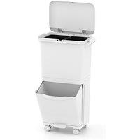 Costway Trash Can Garbage Can with 2 Removable Bins in White