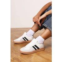 Where's That From Women's 'Xia' Classic retro lace up trainer with stripes in White | Size: 8
