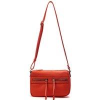 Moda In Pelle Women's 'Alex Bag' Porvair Shoulder Bag in Orange