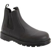 Grafters Men's Grinder Safety Twin Gusset Leather Dealer Boots in Black | Size: 14