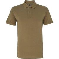 Asquith & Fox Men's Plain Short Sleeve Polo Shirt in Khaki | Size: Small