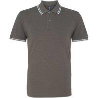 Asquith & Fox Men's Classic Fit Tipped Polo Shirt in Pale Grey | Size: Small