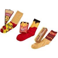 Britwear Men's Set of 3 Novelty Gift Pack Socks with Fries Hot Dog Pizza Design | Size: 6-11
